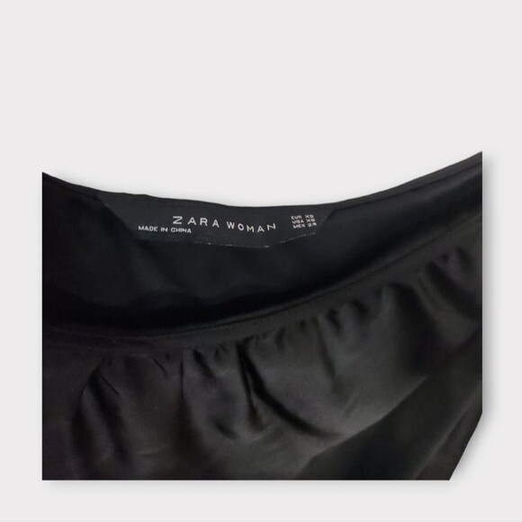 Zara Satin Effects One Shoulder Cape Sleeve Mini Dress XS - Picture 2 of 5